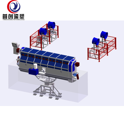 comprare 400T Max Pressure Rotomolding Machine 0-50mm per la scatola di raffreddamento dei prodotti online manufacture