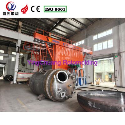 comprare Temperatura di stampaggio 200-400 gradi Celsius Macchina per rotomolding a navetta Modalità di raffreddamento ad aria che garantisce un output di stampi in plastica costante fabbricazione online