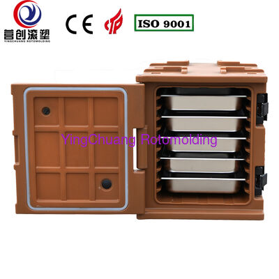comprare YINGCHUANG OEM 75L Caffè Marrone Maniglia Tipo Scatola Isolata Rotostampata, Spessa Schiuma PU Tenuta Calda e Fredda GN Pan Armadio per Il Trasporto Alimentare per Catering Mensa Cucina Centrale fabbricazione online