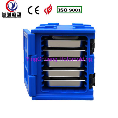 comprare YINGCHUANG OEM 75L Scatola coibentata con maniglia blu, stampata in rotazionale, spessa schiuma PU per contenere caldo e freddo, armadio per il trasporto di alimenti, per catering, mensa, cucina centrale fabbricazione online