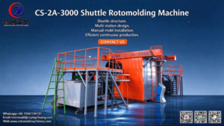 CS-2A-3000 Macchina per lo stampaggio rotazionale a navetta | Design multistazione con mol manuale facile e accurato