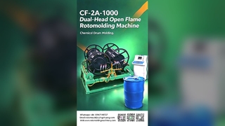 Macchina per stampaggio rotazionale a fiamma aperta a doppia testa Yingchuang CF-2A-1000 | Controllo preciso della temperatura e ispezione della qualità